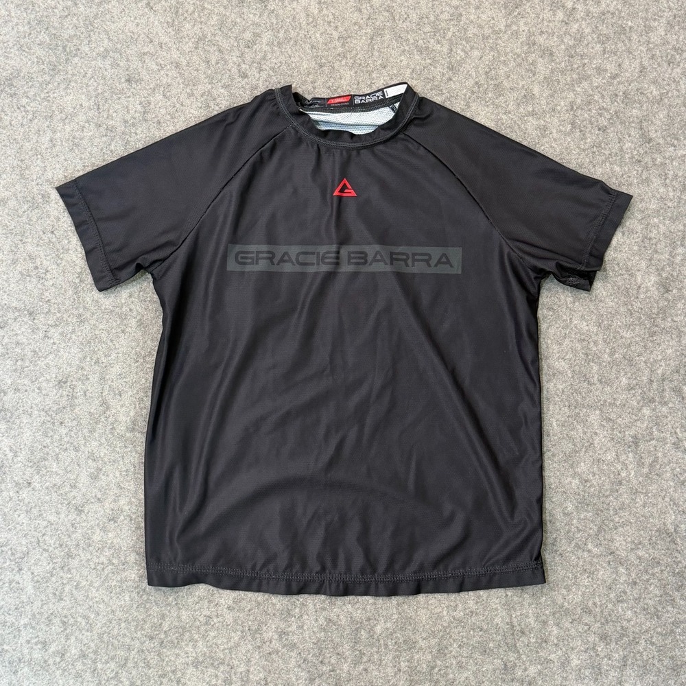 Gracie Barra Black Short Sleeve Training Performance T-Shirt Youth Size Small